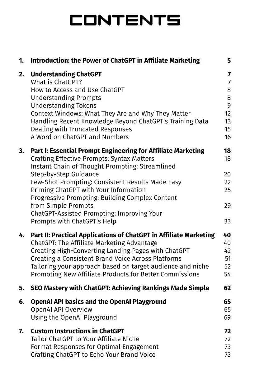 GPT Mastery Table of Contents Page 1